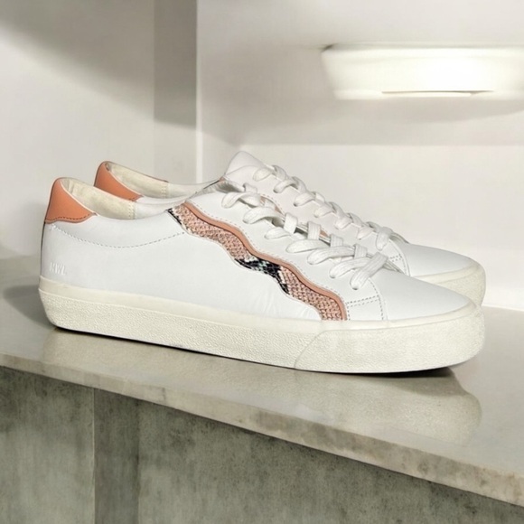 Madewell | Sidewalk Low Top Leather Sneakers Snake Wave Edition Like New - Picture 1 of 12